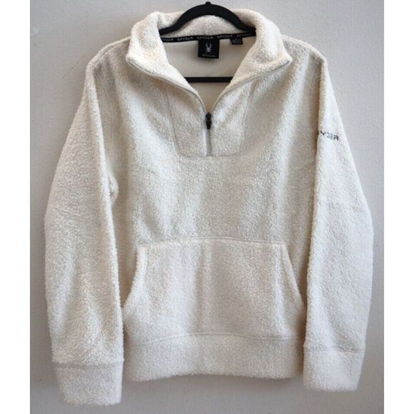 Spyder SWF026 Women's Sz Medium Pearl/Ivory 1/4 Zip Sherpa Jacket - Picture 7 of 10